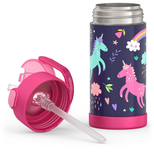 Thermos Funtainer 14 Ounce Stainless Steel Vacuum Insulated Bottle, Unicorn