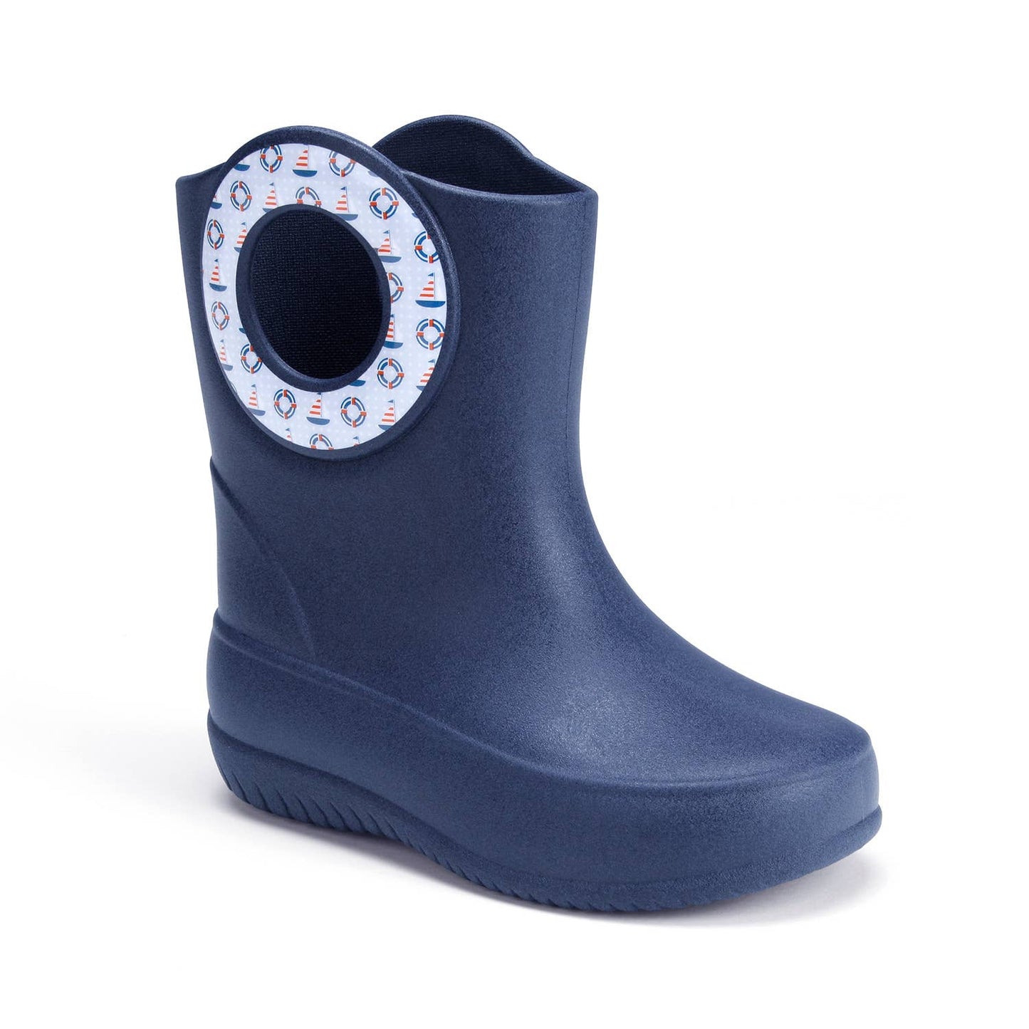 Okabashi - Kendall Toddler Rain Boot: Navy- Sail Boats