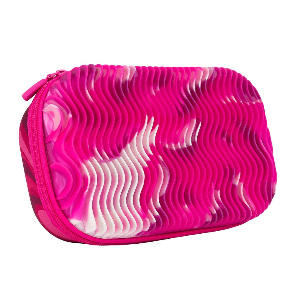 ZIPIT - ZIPIT Wavy Storage Box, Sensory Pencil Box: Pink