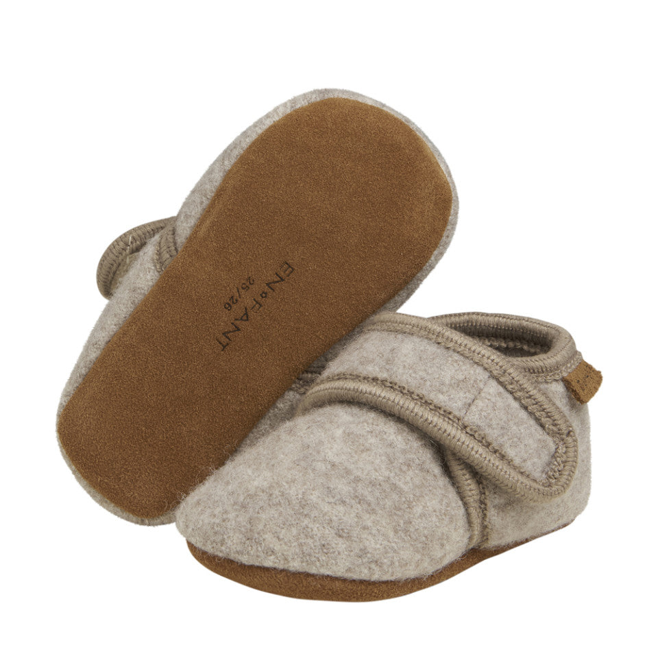 En Fant - Baby Wool Slippers (Sand Melange)