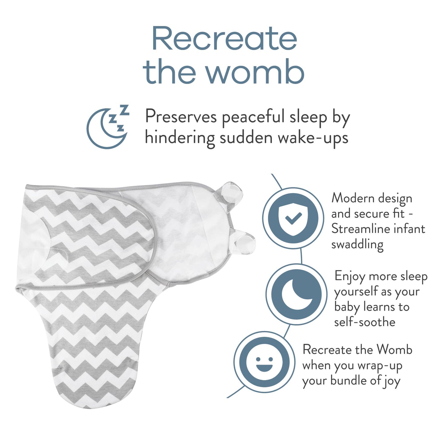 Comfy Cubs - Baby Easy Swaddle Blankets - Pack Of 3 By Comfy Cubs: Small/Medium / Stone/Nomadic Blue/Azul