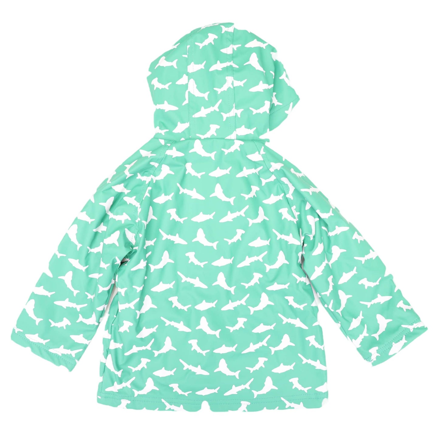 Korango - Shark Colour Change Raincoat Green - Terry Towel