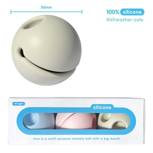 Moluk Mox Silicon Ball: 3-set pastel / ice blue, baby pink, beige