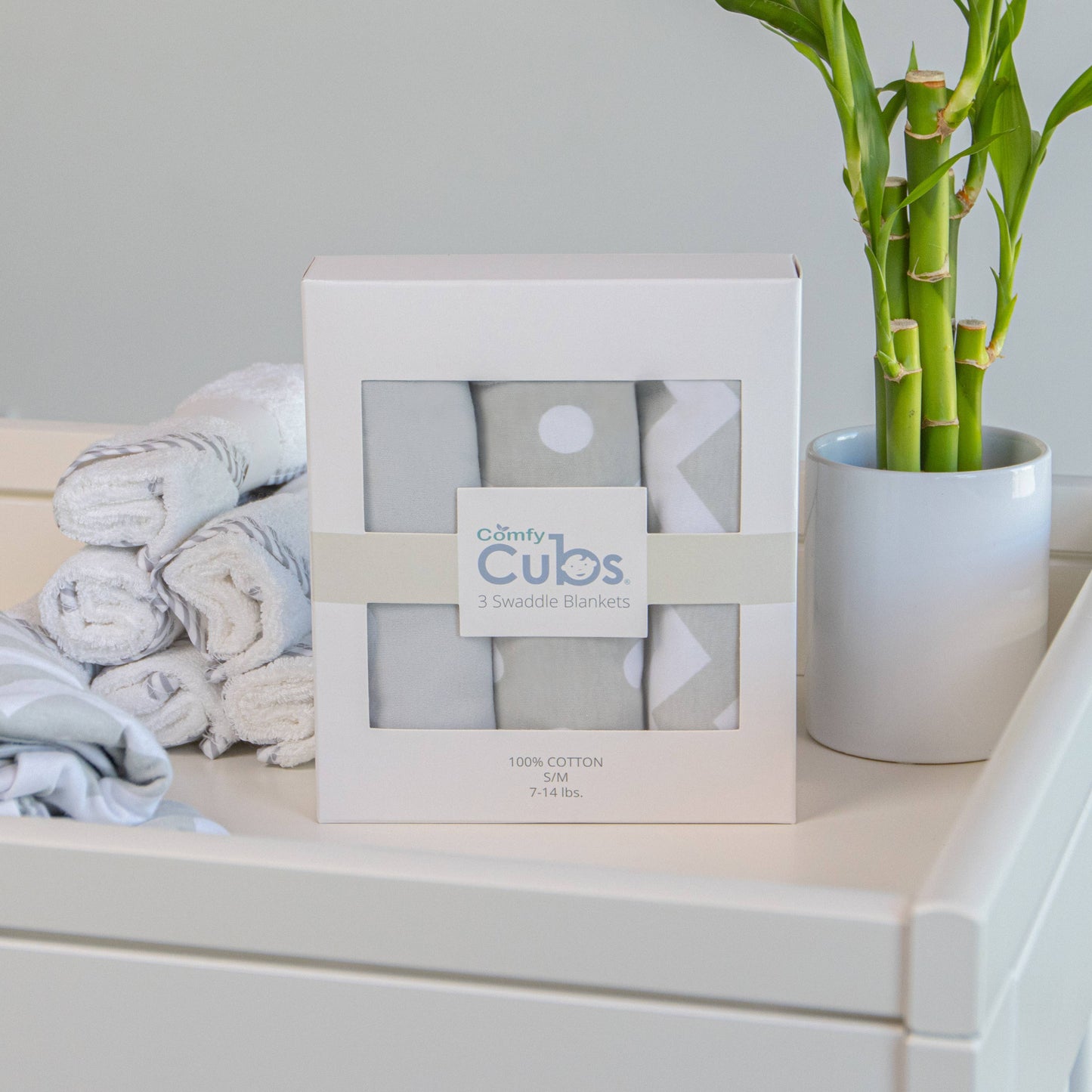 Comfy Cubs - Baby Easy Swaddle Blankets - Pack Of 3 By Comfy Cubs: Small/Medium / Blush/Mauve/Mulberry