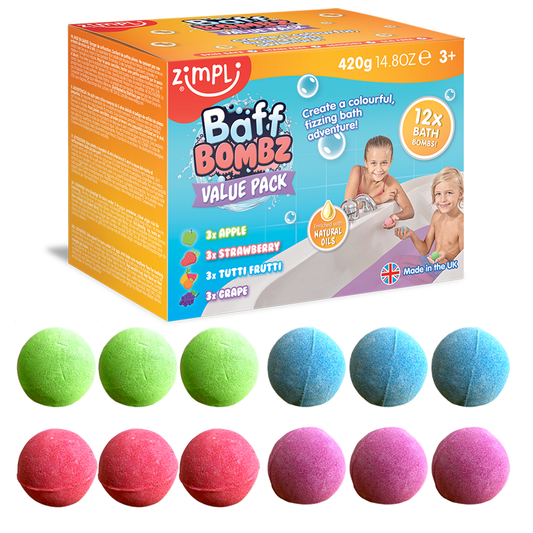 Zimpli Kids - Zimpli Baff Bombz Round Value -Kids Bath Bomb Set (12PC)