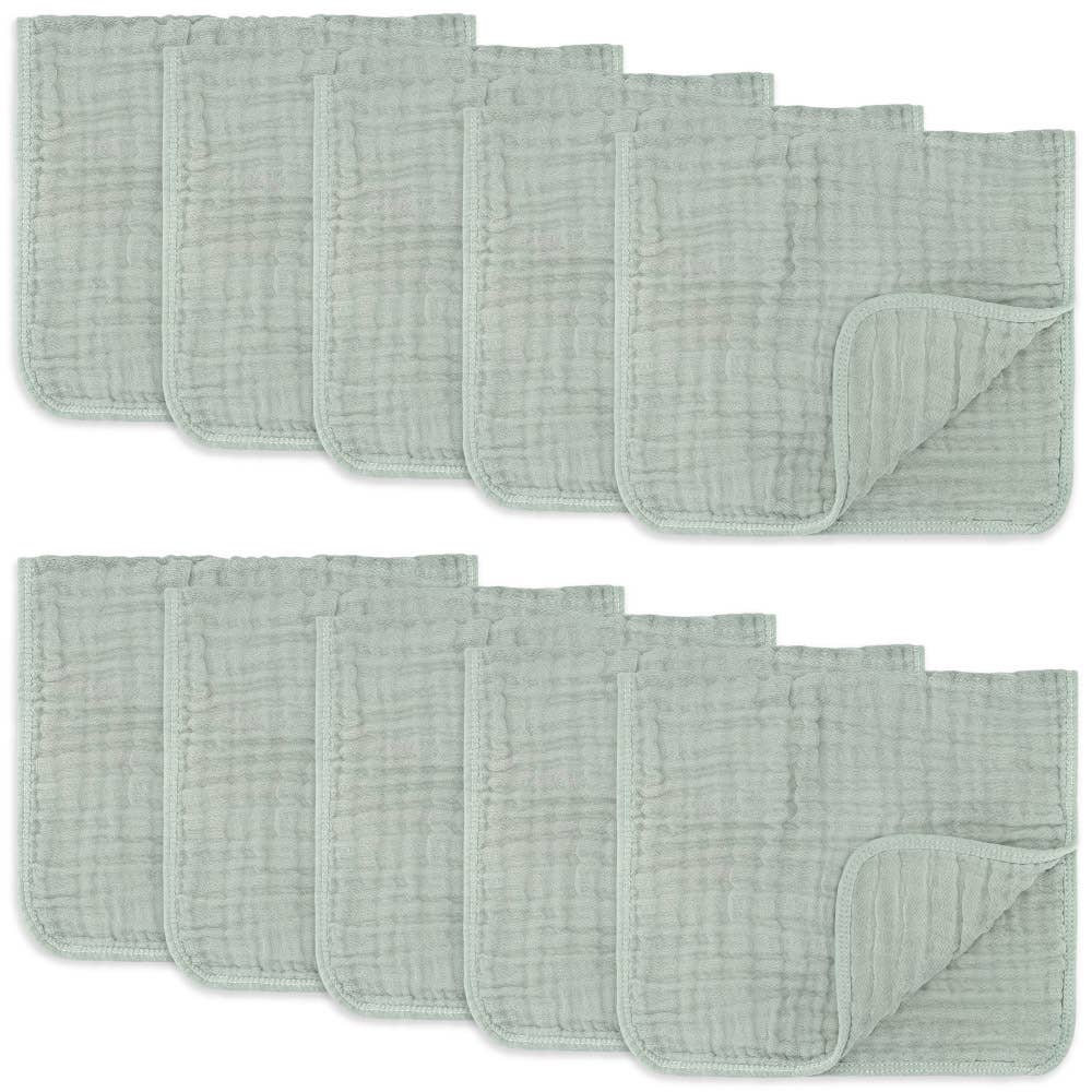 Comfy Cubs - Muslin Burp Cloths By Comfy Cubs: Pack Of 6 / Sage