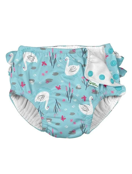 Greensprouts Ruffle Snap Reusable Absorbent Swimsuit Diaper