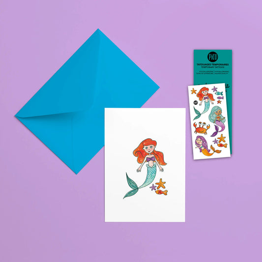 Pico Greeting Card + Temporary Tattoo - The Mermaids