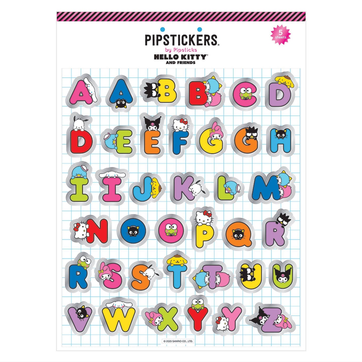 Pipsticks - Hello Kitty And Friends Hide & Seek Big Alphabet Stickers