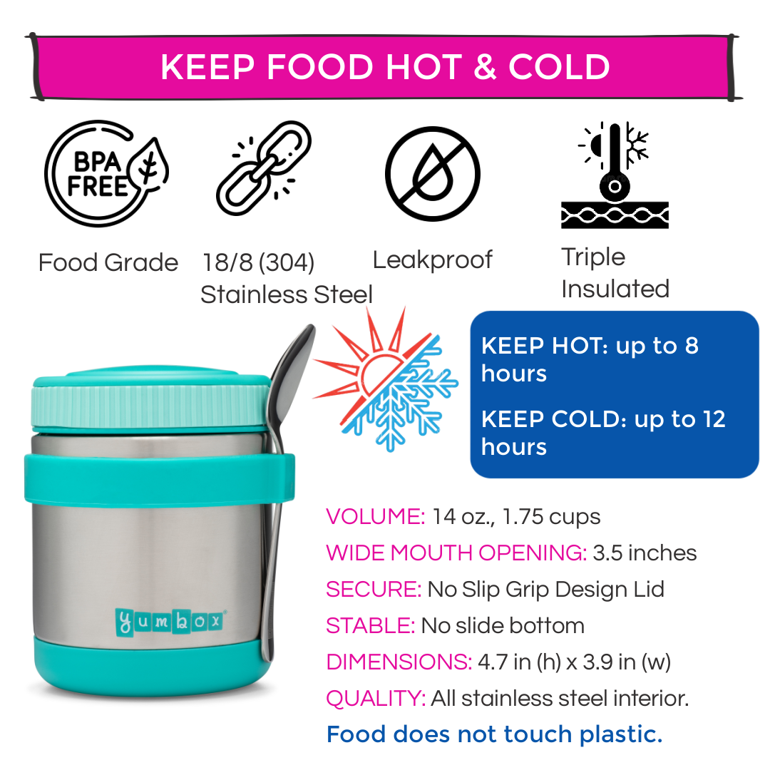 Yumbox - Thermal Food Jar for Hot Lunch - Zuppa with Spoon an