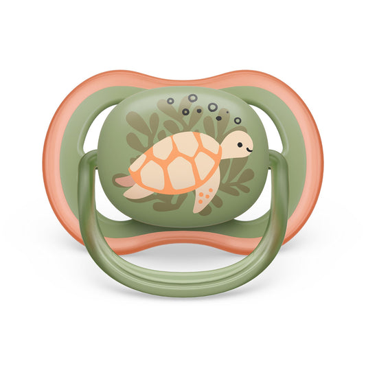 Philips Avent - Ultra Air Pacifier - 6-18m - Orange Turtle + Green Whale - 2 pack