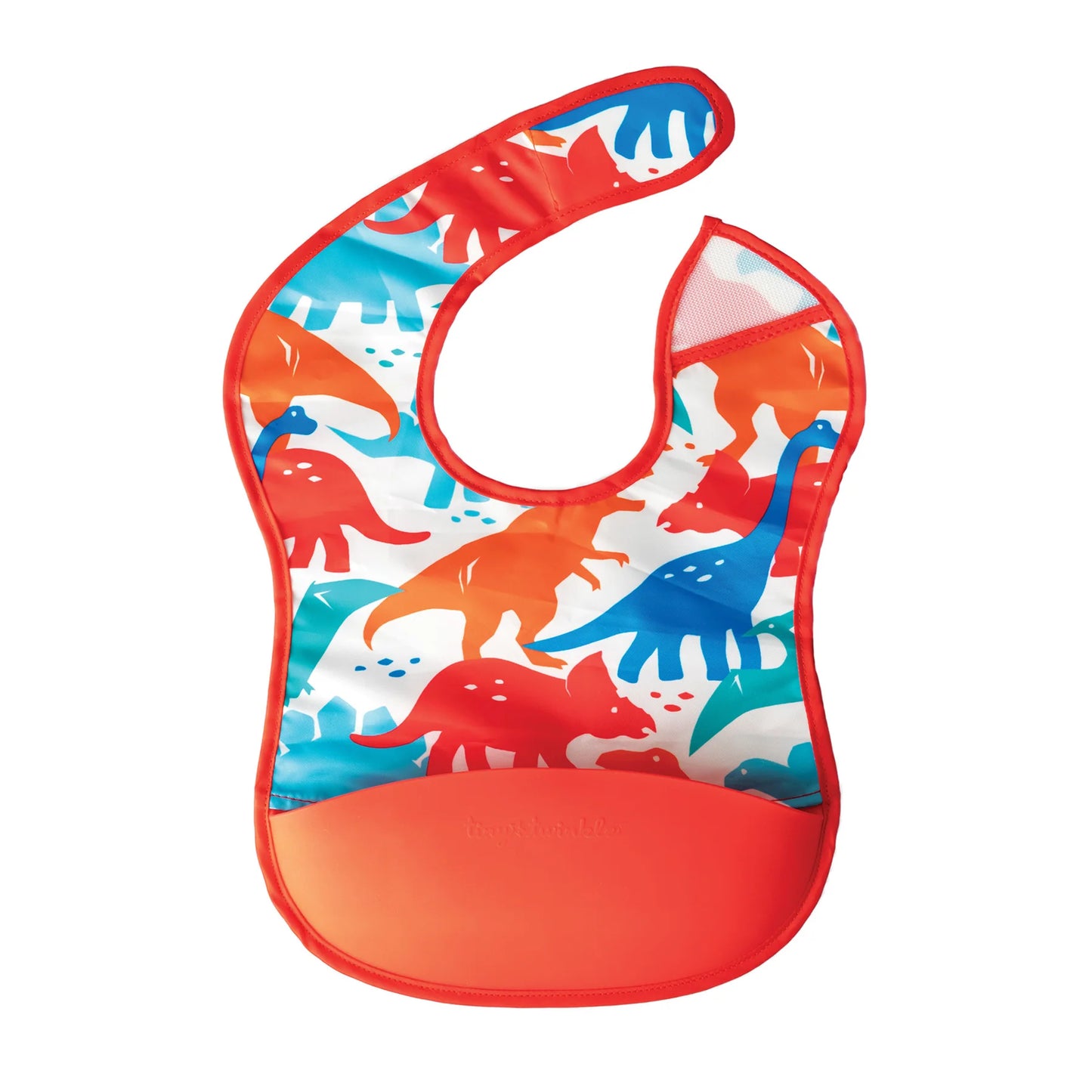 Tiny Twinkle-Mess-Proof Silicone Pocket Bib 2 Pack - Red Dino