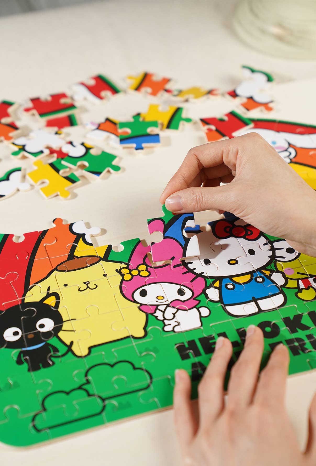 Hands Craft - Hello Kitty Wooden Jigsaw Puzzle: Hello Kitty Rainbow