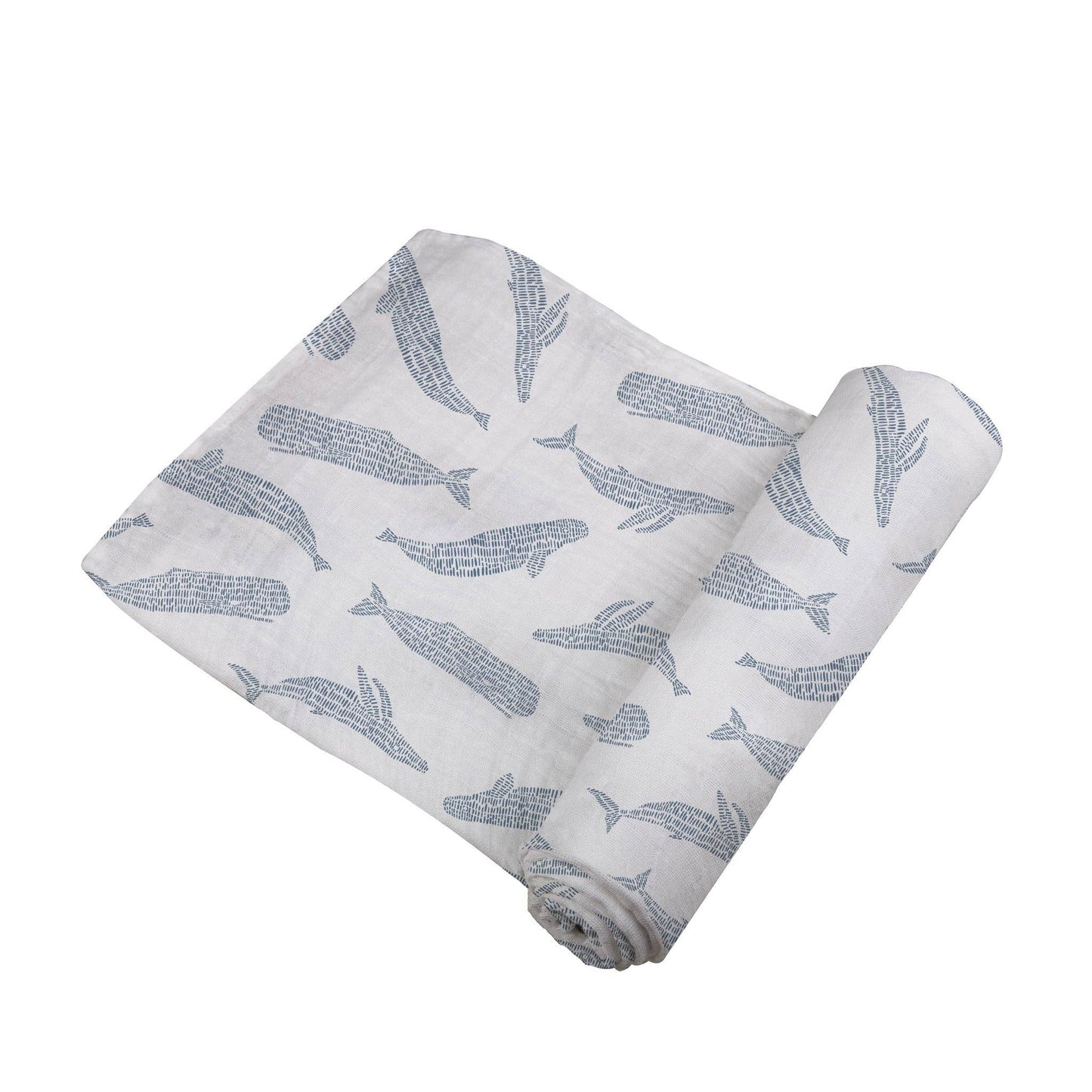 Newcastle Classics - Blue Shadow Whales Bamboo Swaddle