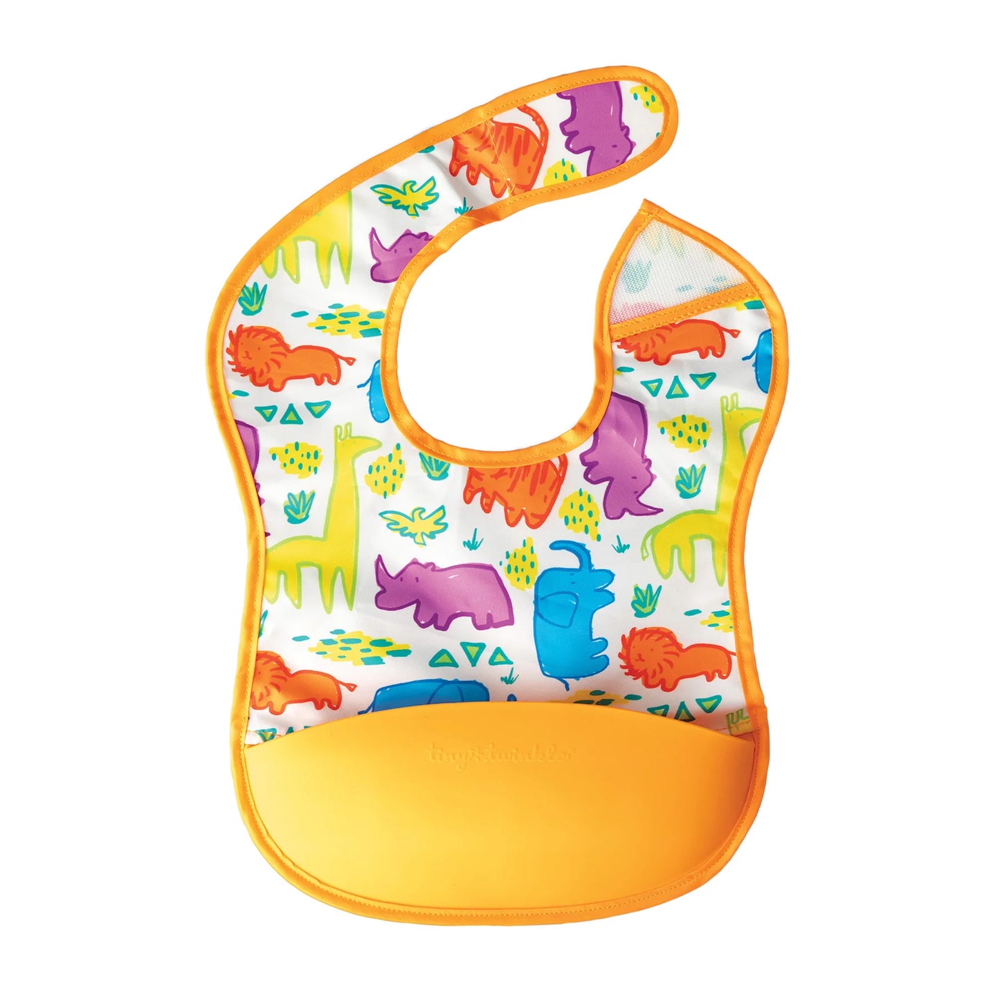 Tiny Twinkle-Mess-Proof Silicone Pocket Bib 2 Pack - Red Dino