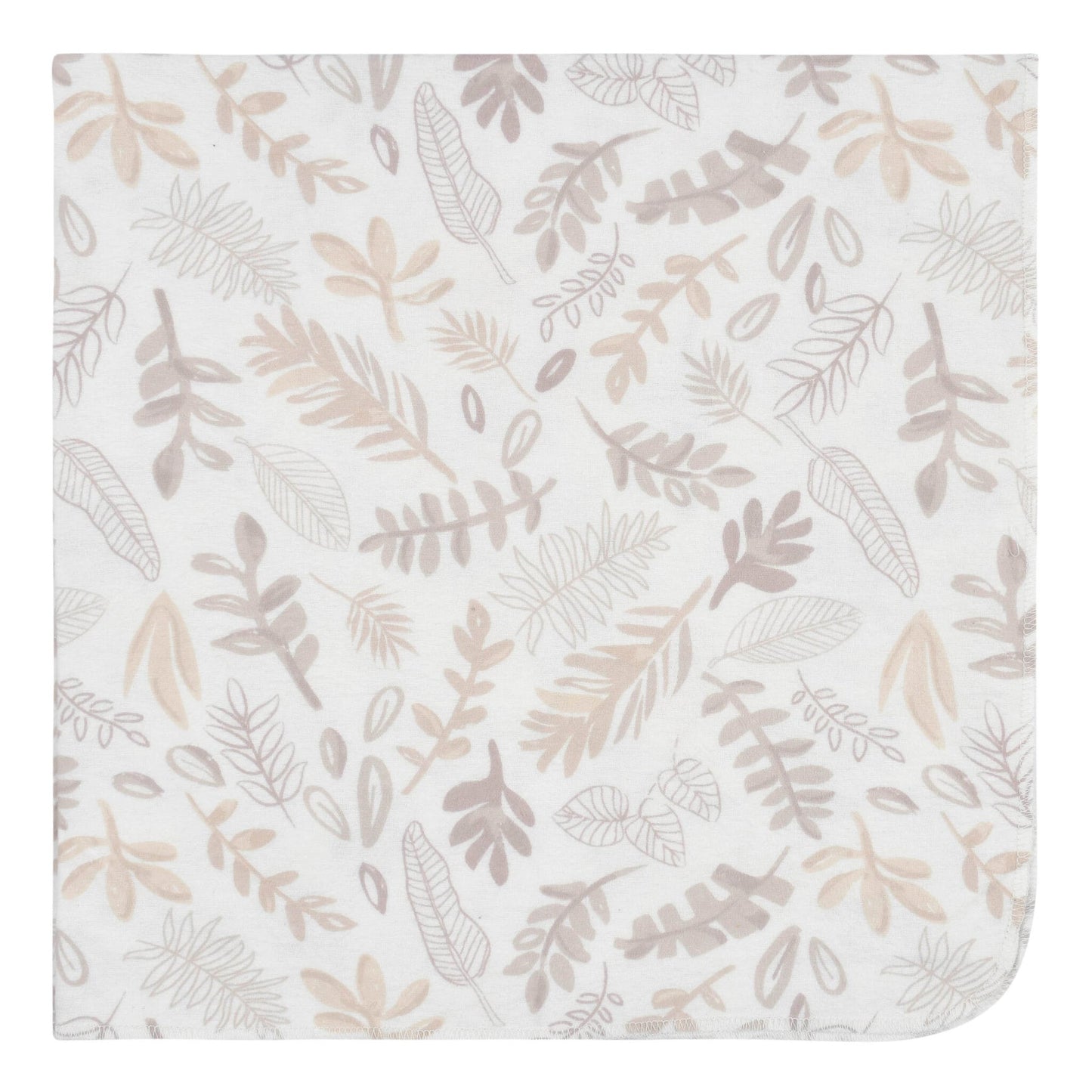 Just Born 4-Pack Neutral Leaves Flannel Receiving Blankets