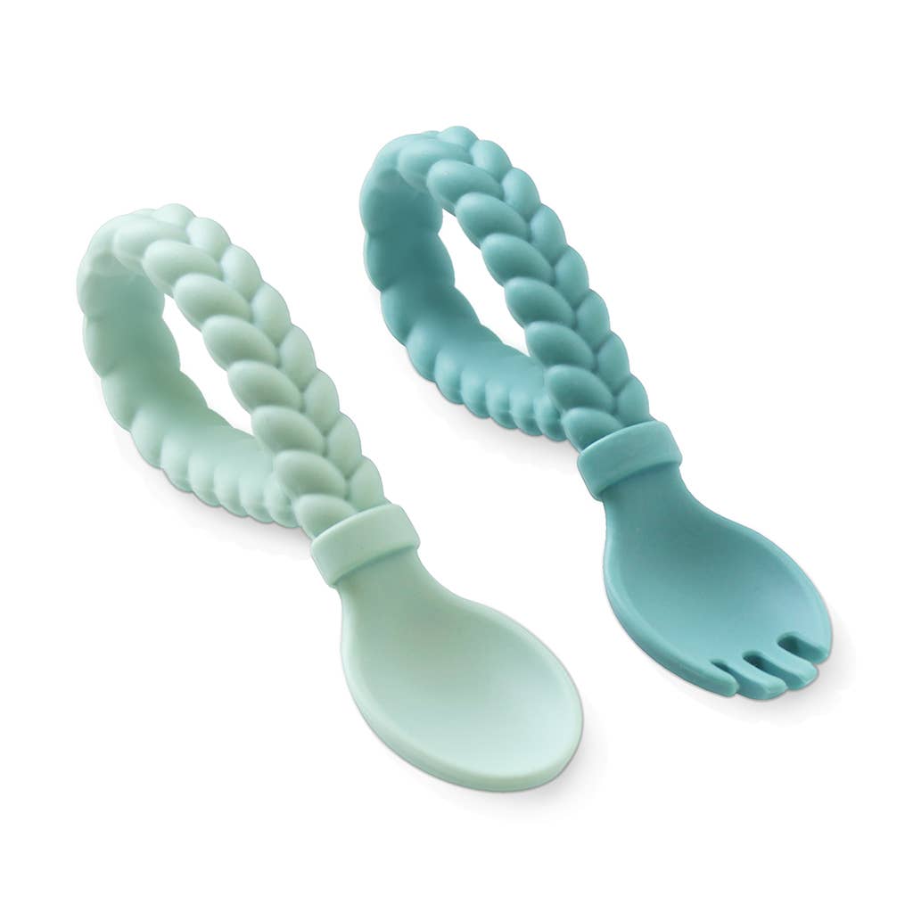 Itzy Ritzy - Sweetie Spoons™ Spoon + Fork Set: Buttercream + Toffee