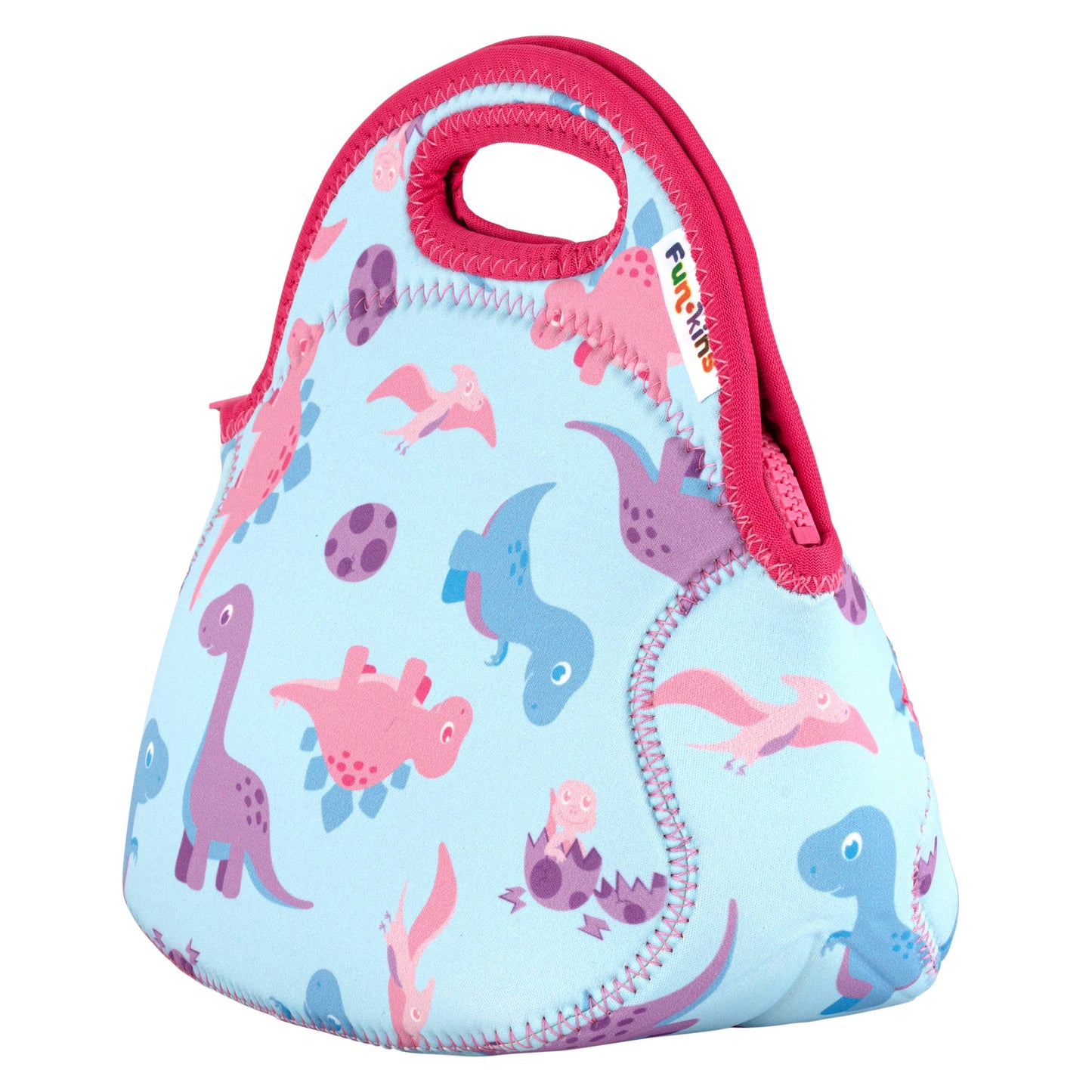 My Funkins - Small, Machine Washable Lunch Bag for Kids - Pink Dinos