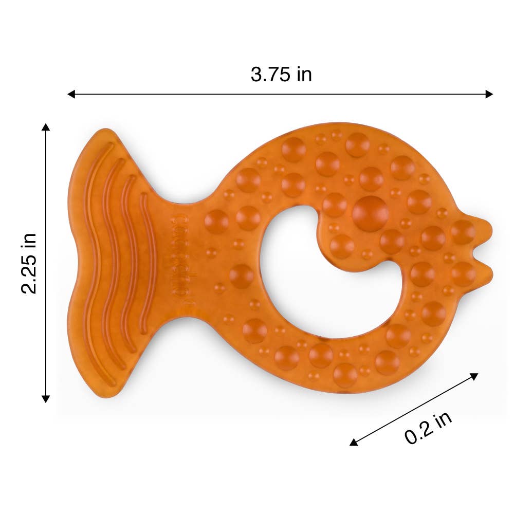 Caaocho Natural Rubber Toys - All Stage Teether Fish - 100% Pure Natural Rubber