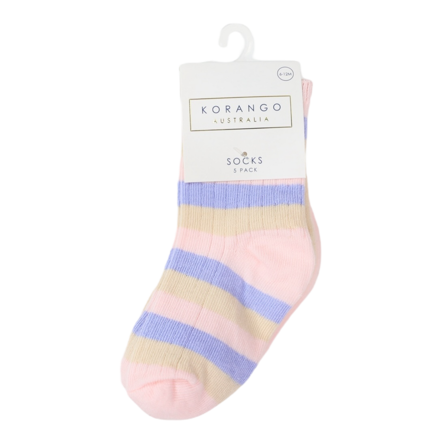 Korango -  Ribbed Socks 5pk Plain