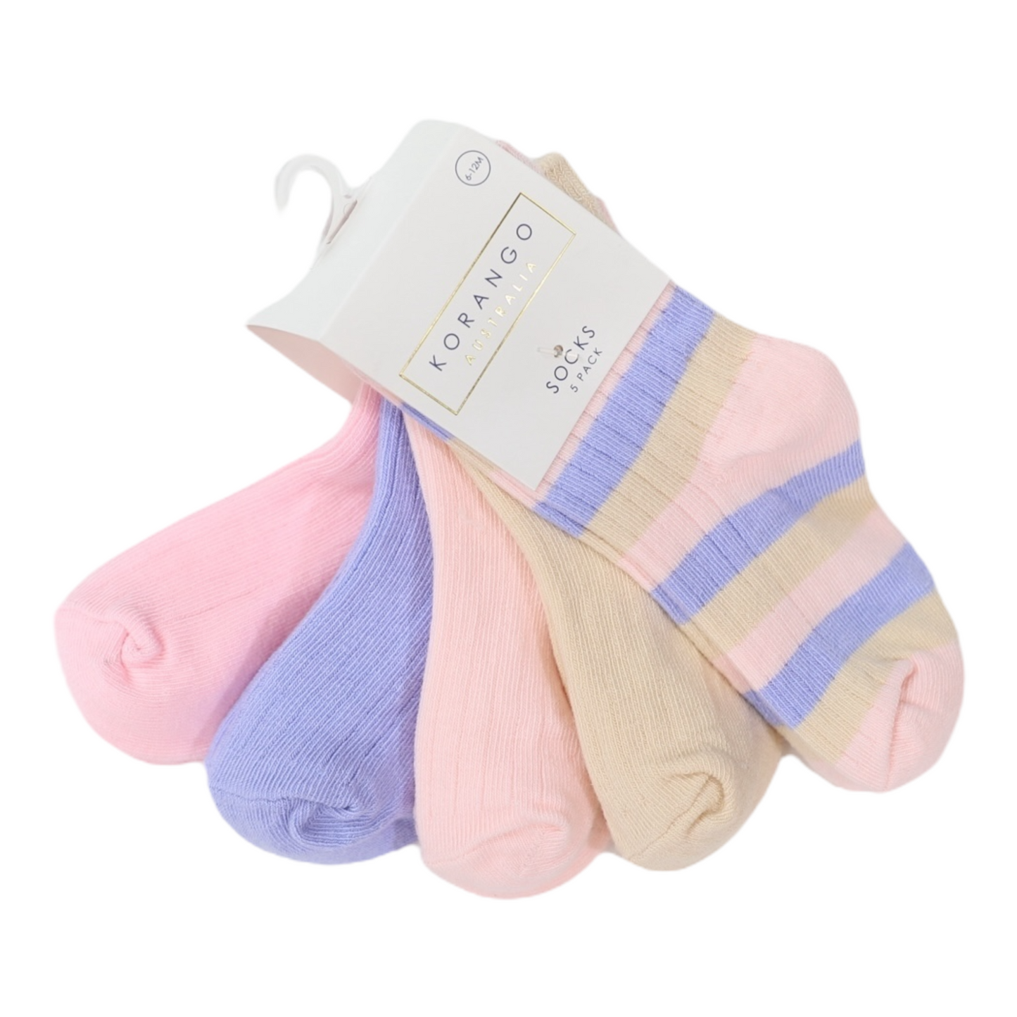 Korango -  Ribbed Socks 5pk Plain