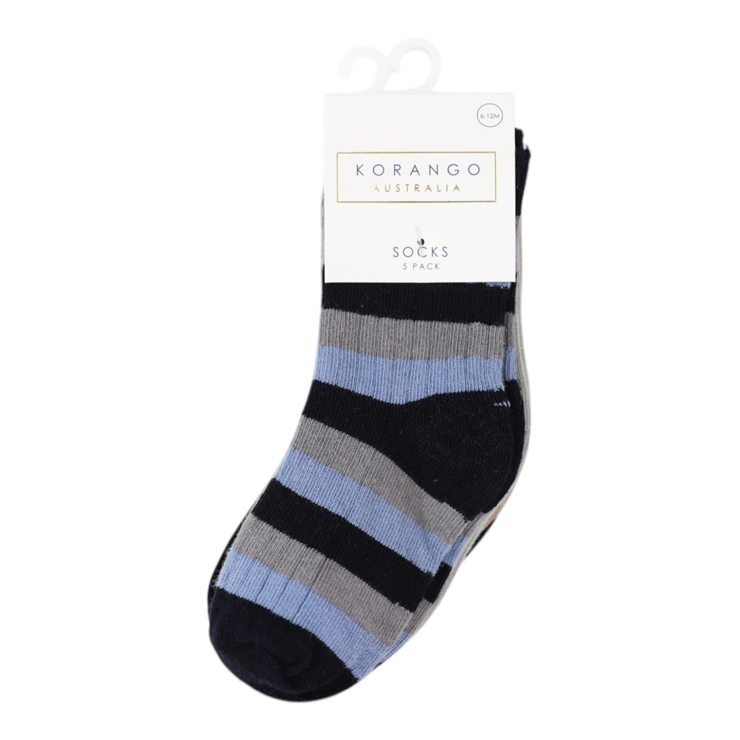 Korango -  Ribbed Socks 5pk Plain