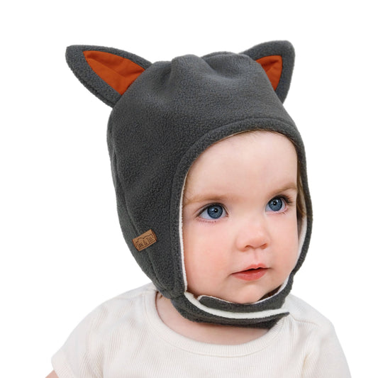 Jan & Jul Grey Fox | Fleece Animal Hat