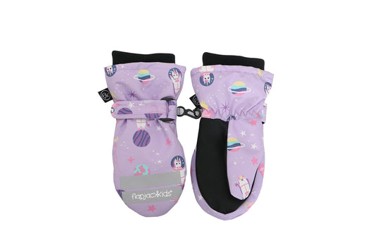 FLAPJACKKIDS - Water Repellent Ski Mittens Unicorn - Lilac