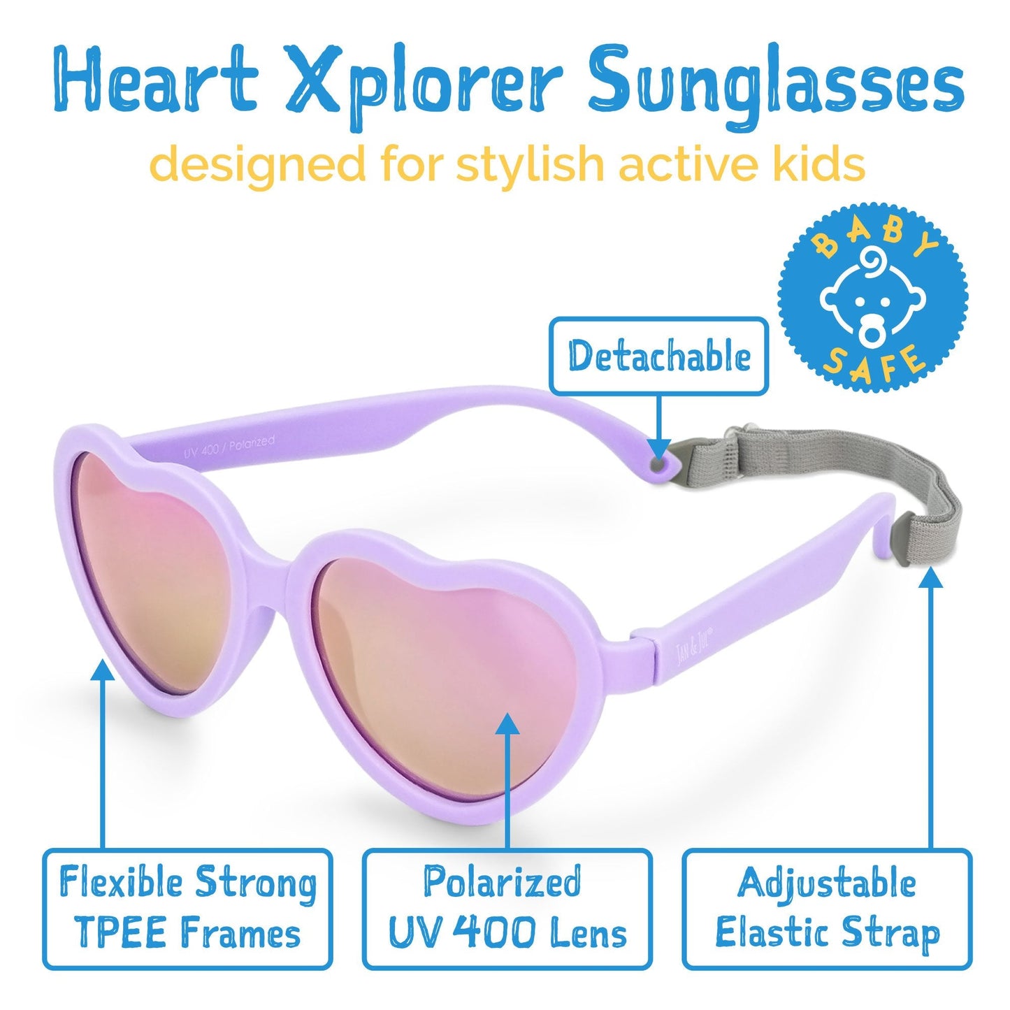 Jan & Jul Heart Sunglasses - Lavender