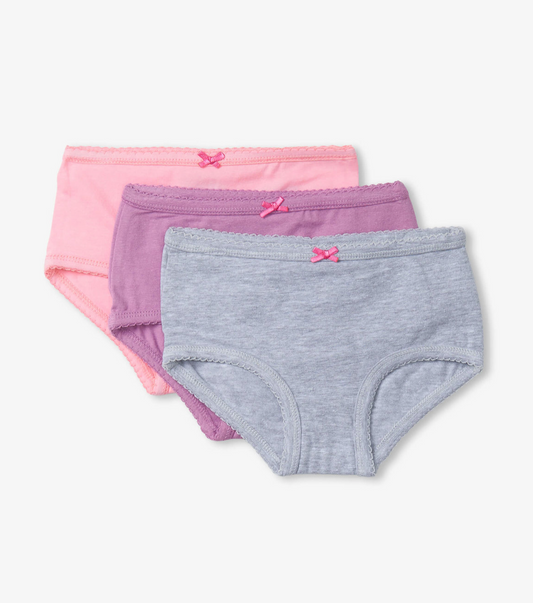 Hatley Classic Solid Girls Hipster Underwear 3 Pack