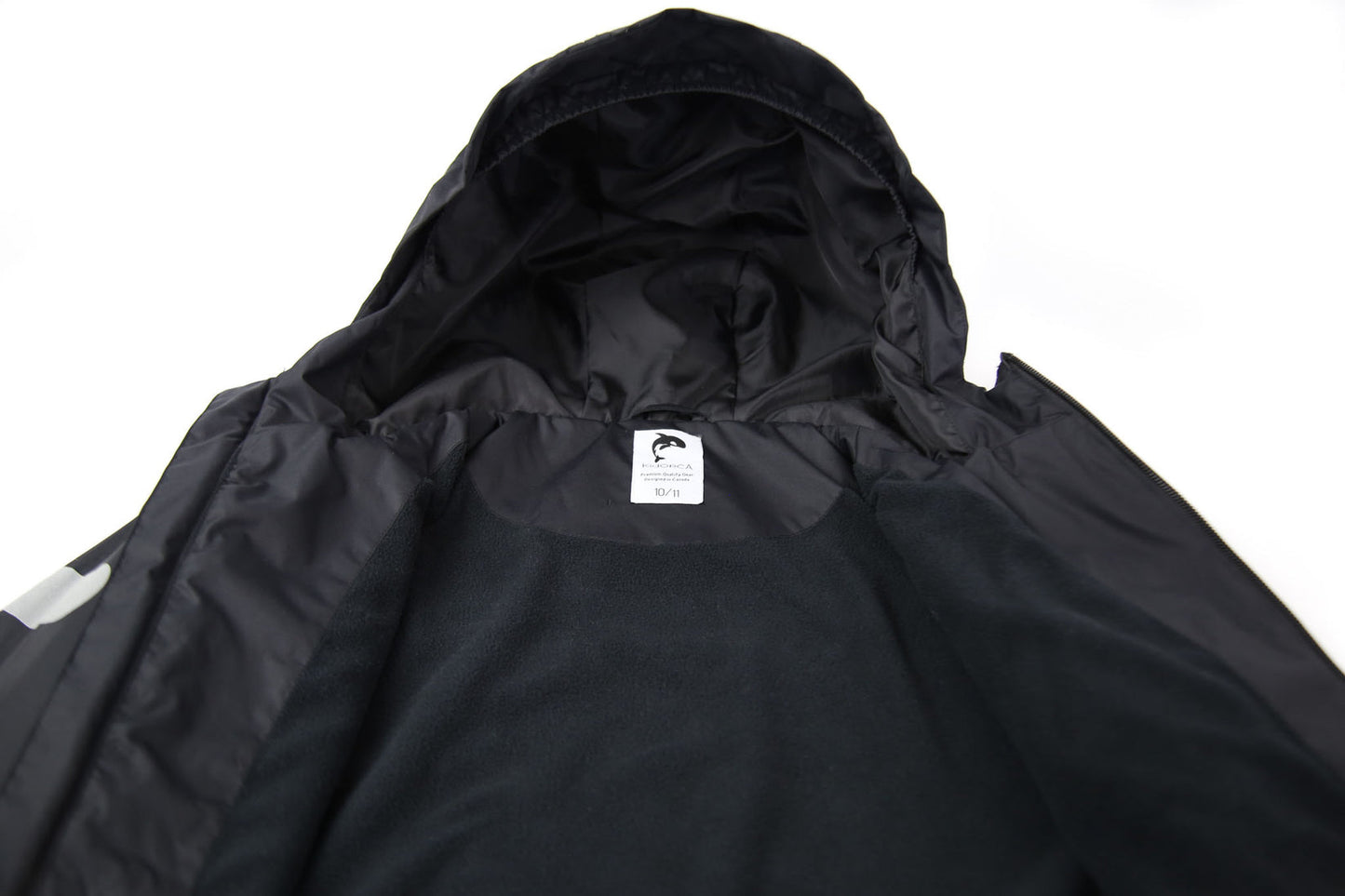 KidORCA Kids Rain Jacket fleece lined - Black