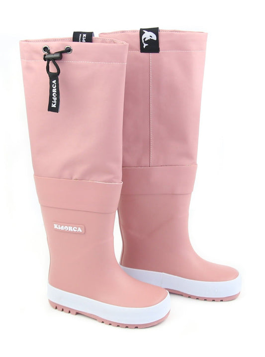 KidORCA Kids Rain Boots with Above Knee Waders - Ash Rose