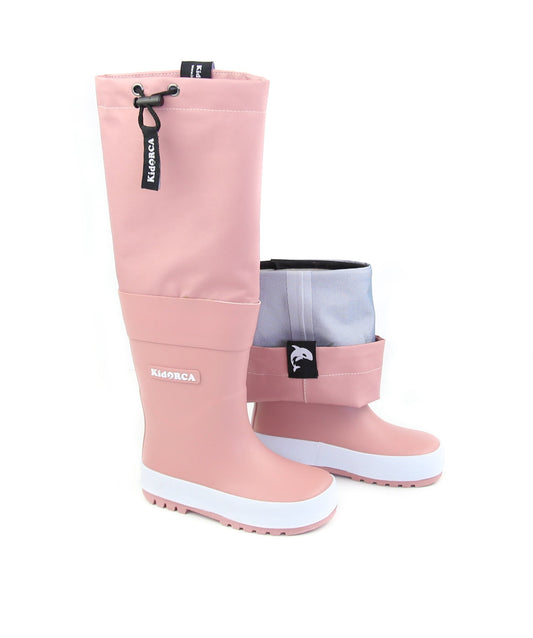 KidORCA Kids Rain Boots with Above Knee Waders - Ash Rose