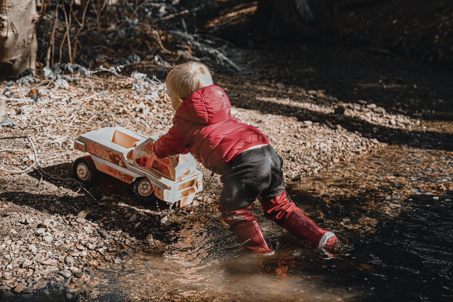 KidORCA Kids Rain Boots with Above Knee Waders - Merlot