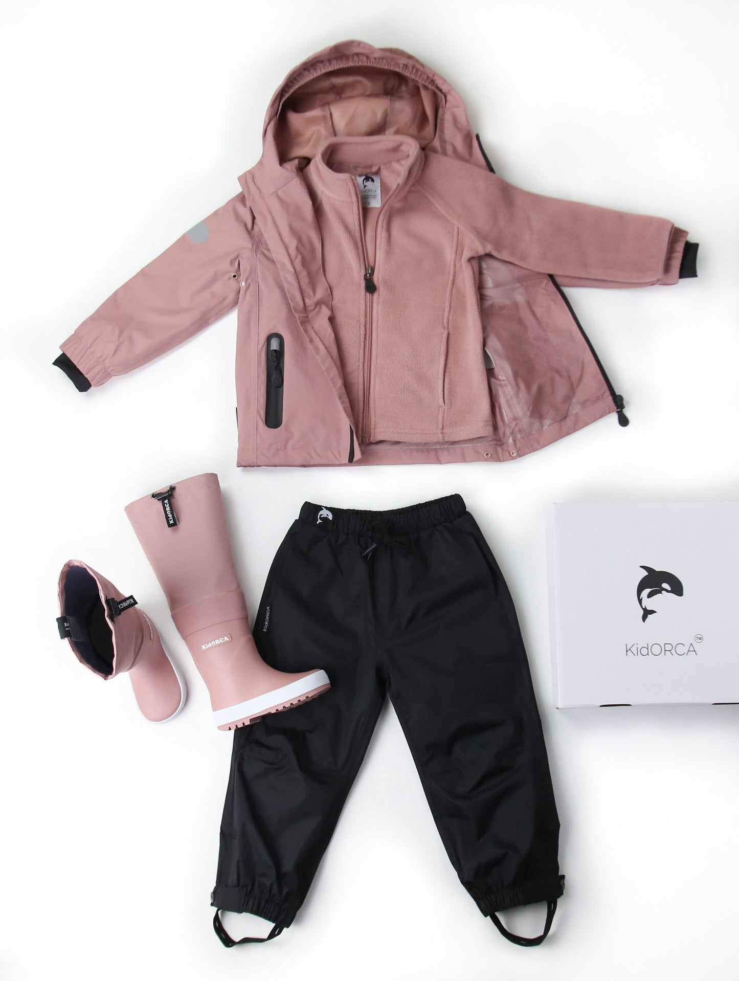 KidORCA Kids Rain Jacket - Ash Rose