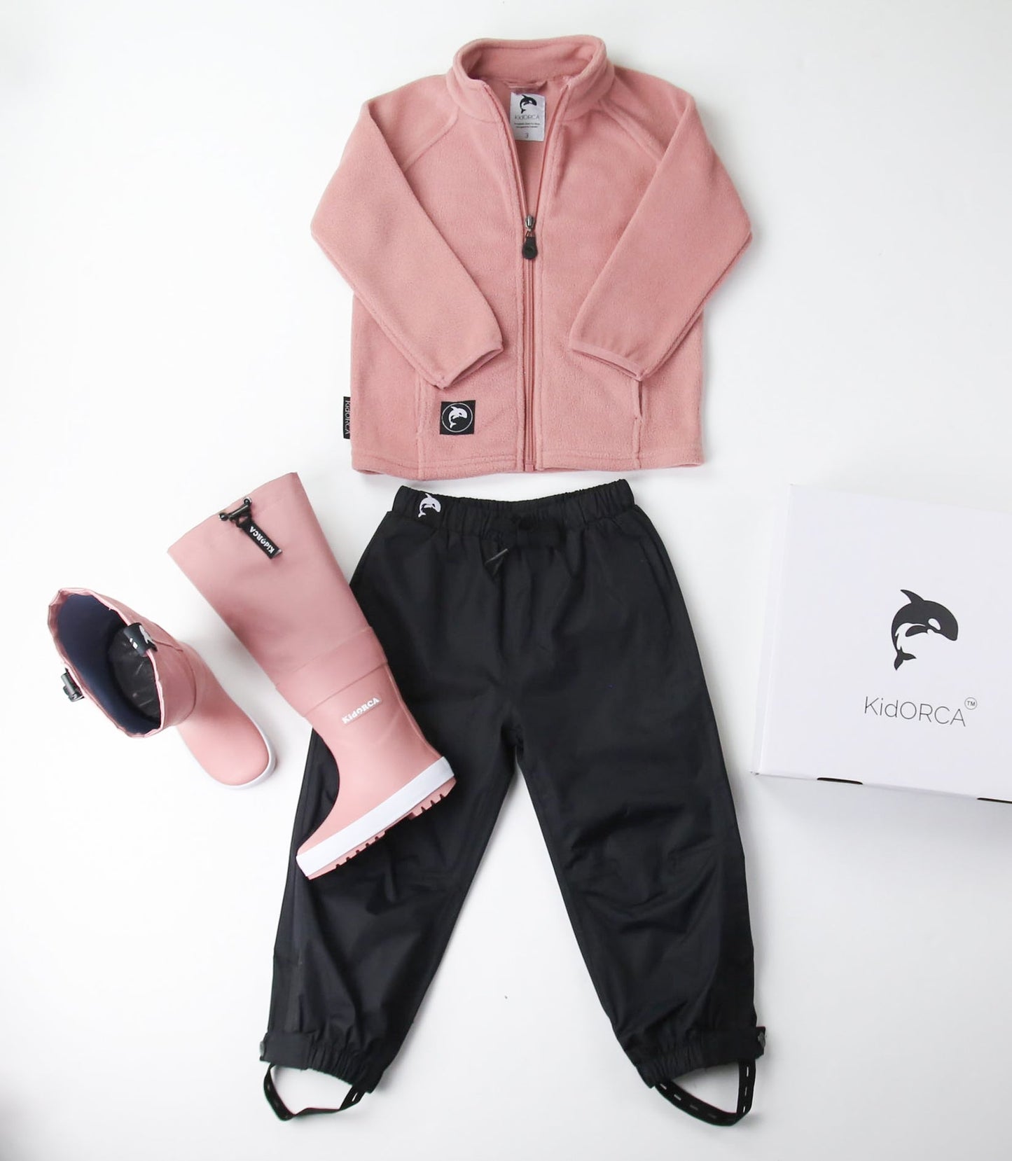 KidORCA Kids Rain Jacket - Ash Rose