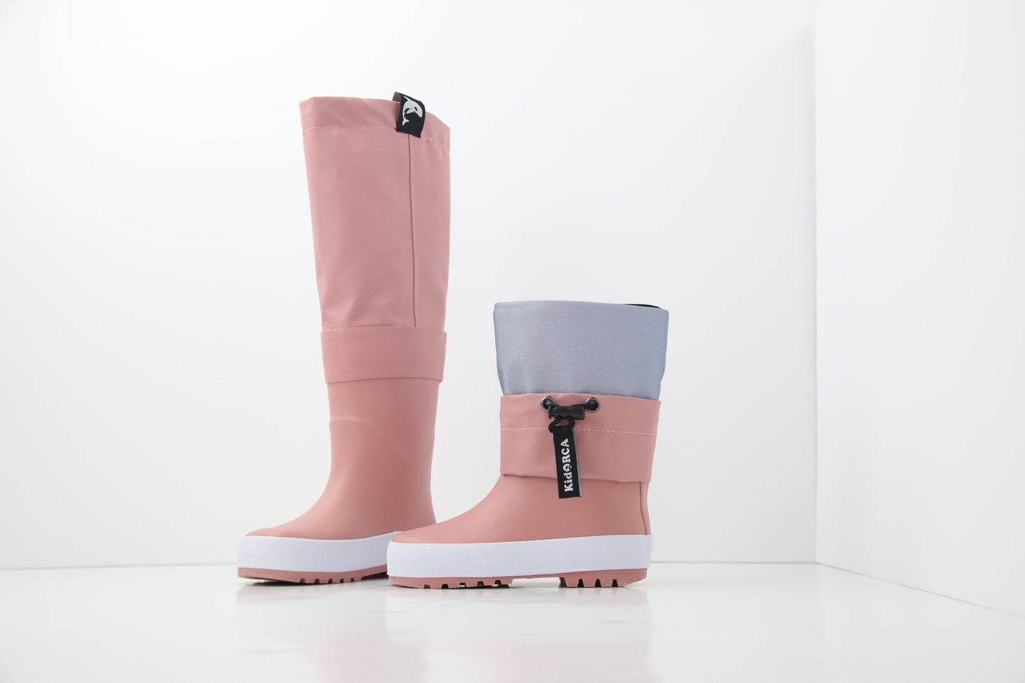 KidORCA Kids Rain Boots with Above Knee Waders - Ash Rose