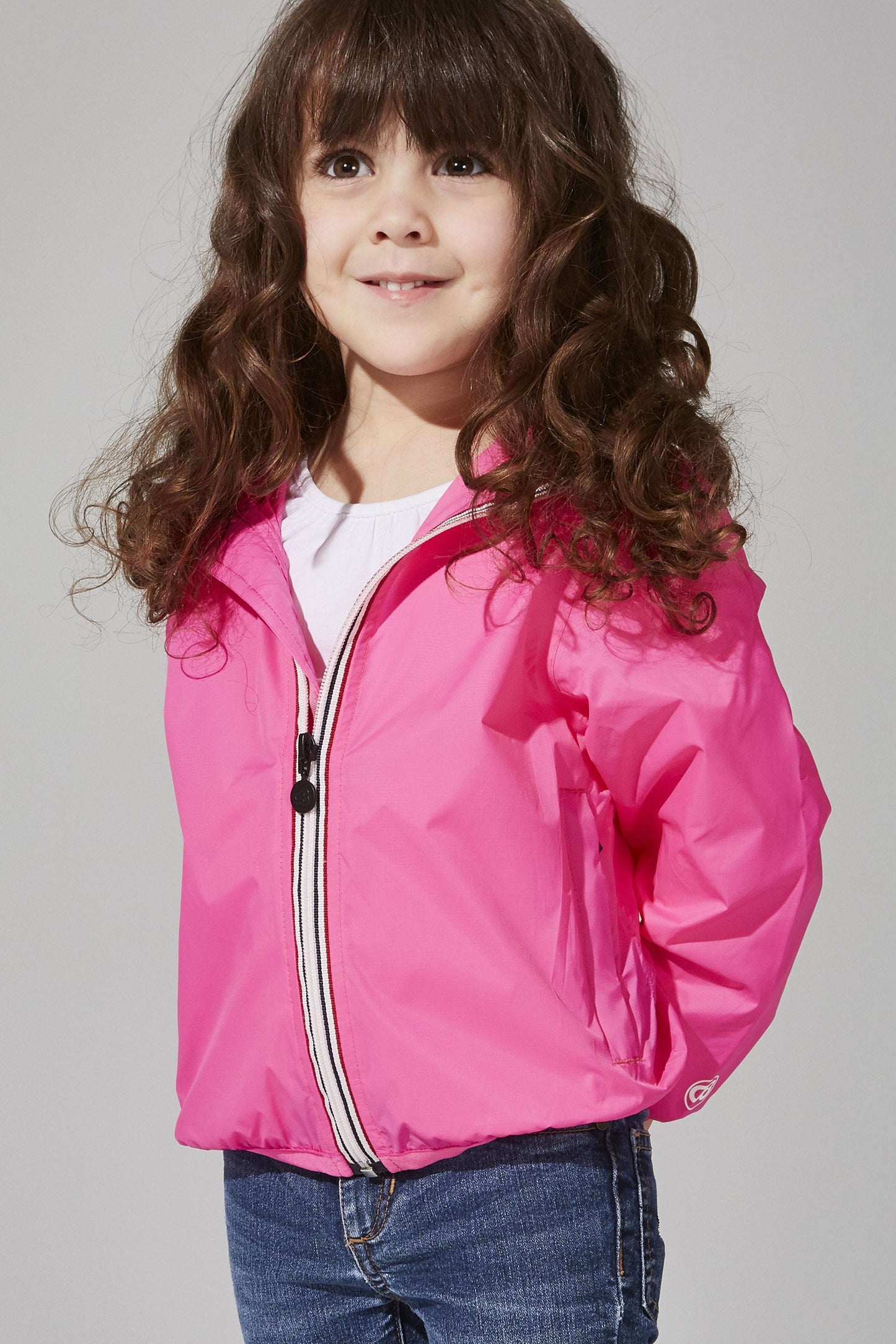 O8Lifestyle Kids Full Zip Front Jacket Pink Fluo