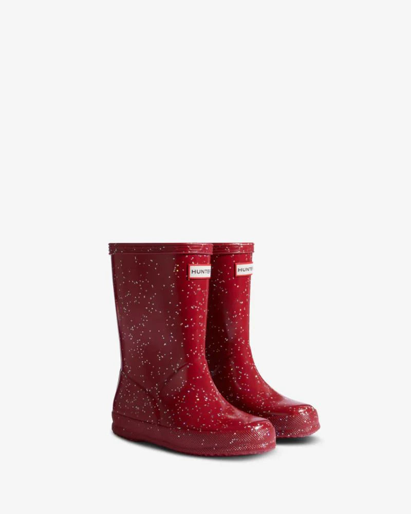 HUNTER Little Kids Original First Classic Giant Glitter - Vital Burgundy