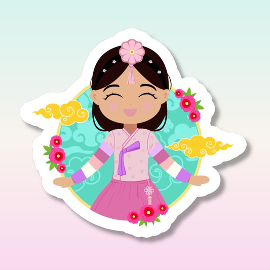 Joeydolls-Korean Cultural Celebration Die Cut Sticker