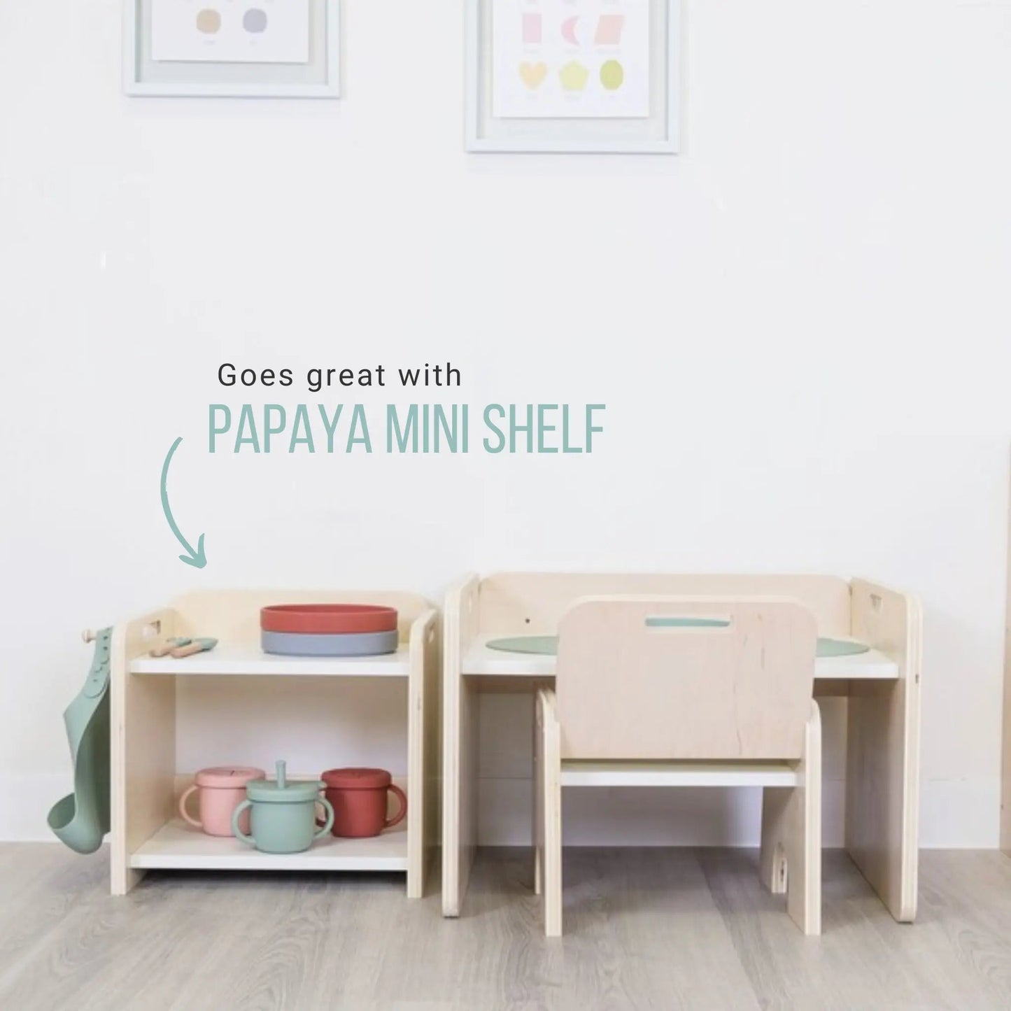 PAPAYA SET - Weaning Montessori Table and Chair Adjustable Height