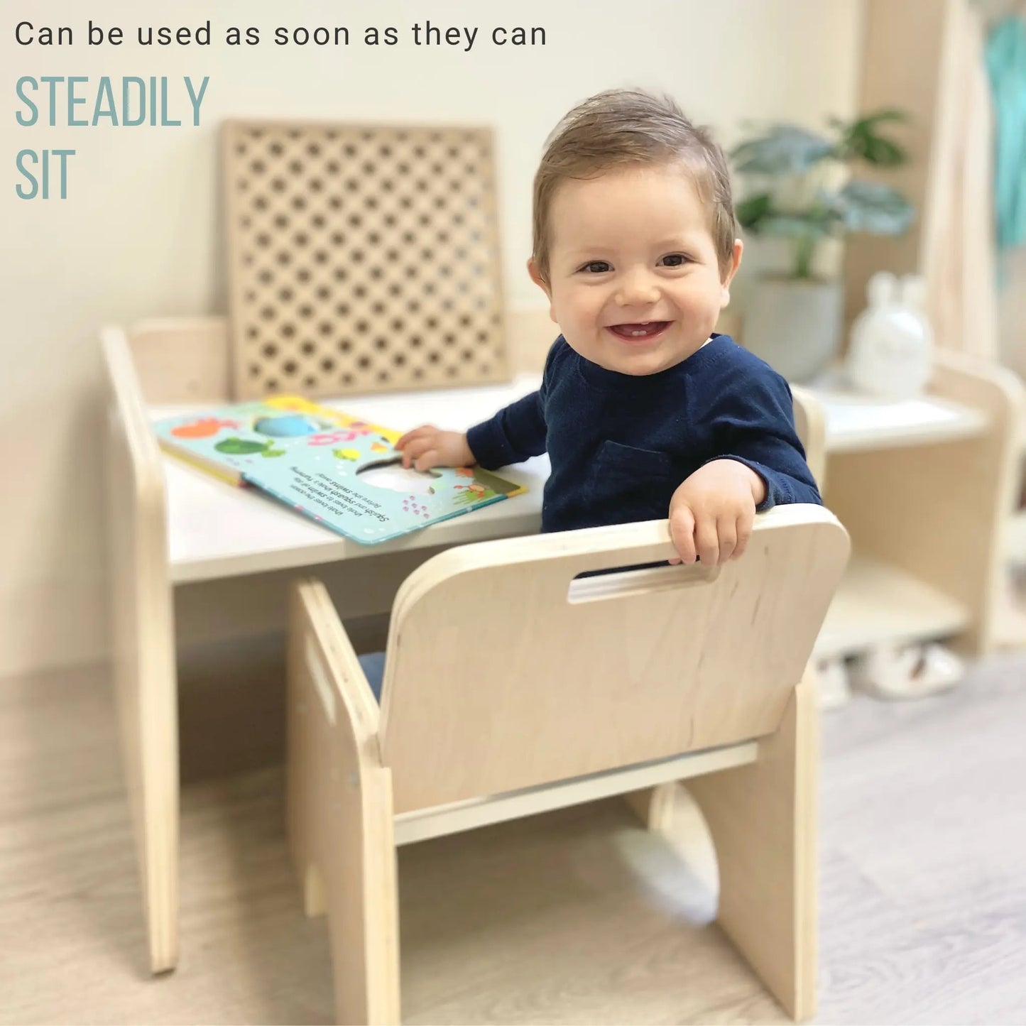 PAPAYA SET - Weaning Montessori Table and Chair Adjustable Height