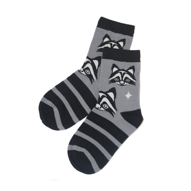 Kids Socks - Raccoon By Simone Diamond, Coast Salish