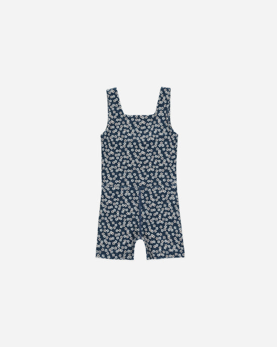 Rylee + Cru Malibu Bodysuit - Blue Floral (Indigo)