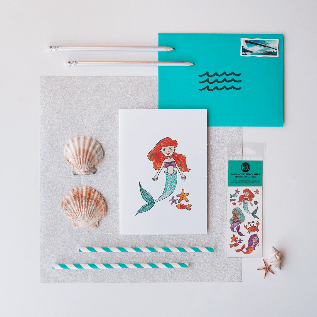 Pico Greeting Card + Temporary Tattoo - The Mermaids