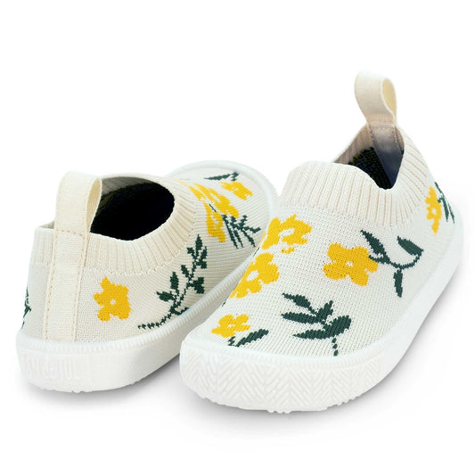 Jan & Jul Kids Graphic Knit Shoes | Yellow Flower