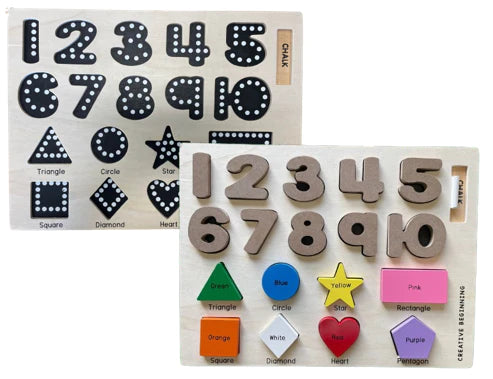 Creative Beginning - Pre School Raised Puzzle Numbers/Shapes/Colors