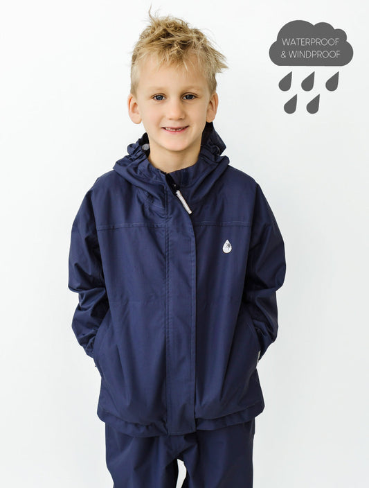 Therm Kids 10K Packaway Rainshell - Navy