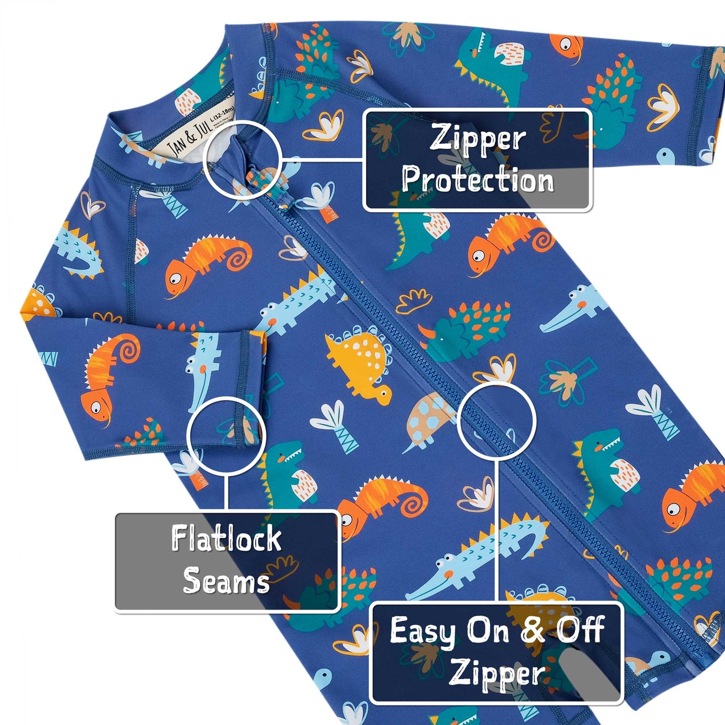 Jan & Jul 1-pc UV Jumpsuit - Dino Buddies