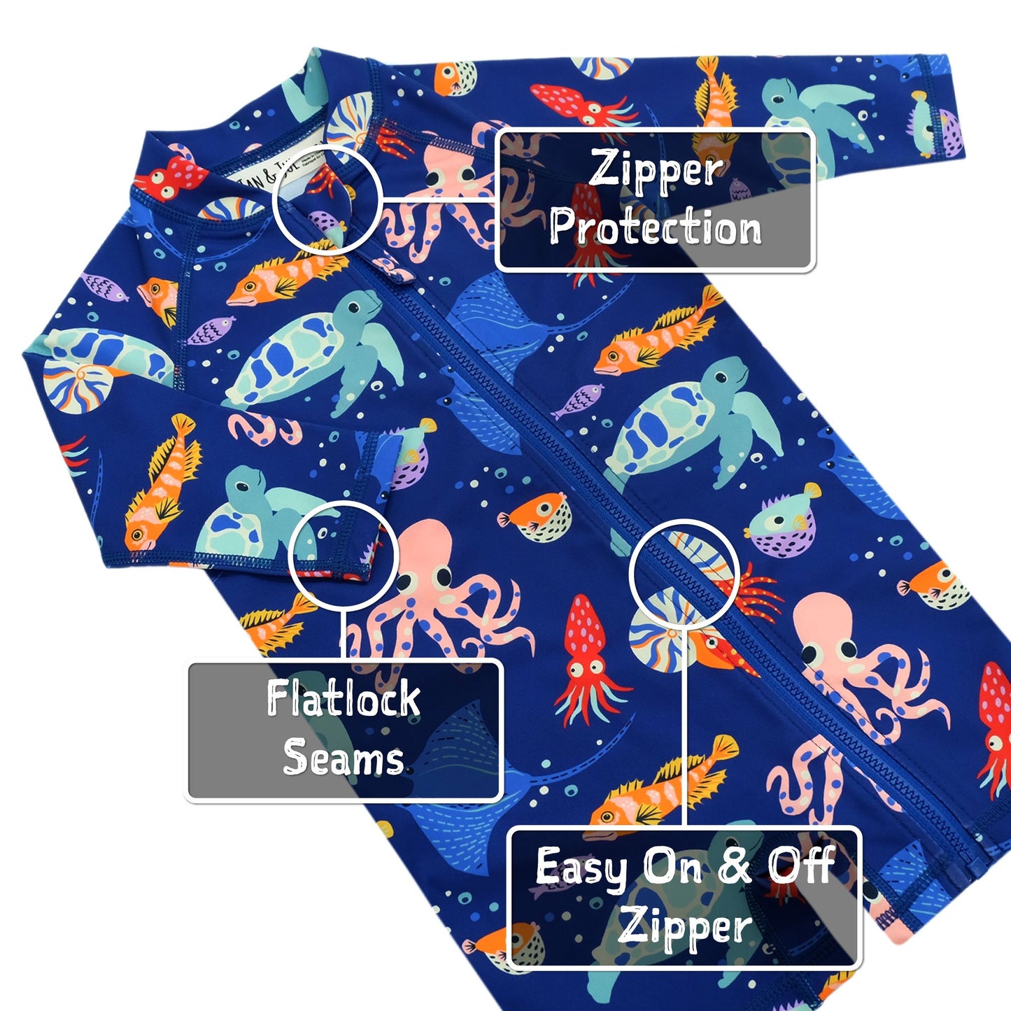 Jan & Jul 1-pc UV Jumpsuit - Sea Friends